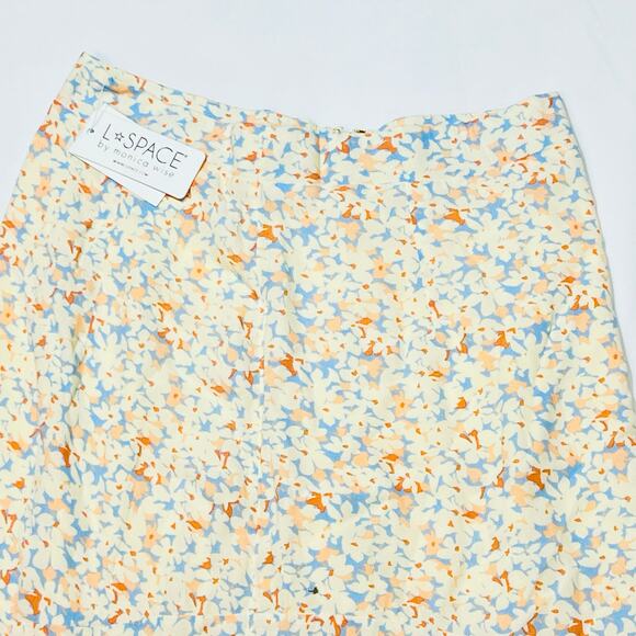 L Space Heat Wave Skirt Women Small Floral Maxi Cream Viscose New with Tags - Picture 5 of 12